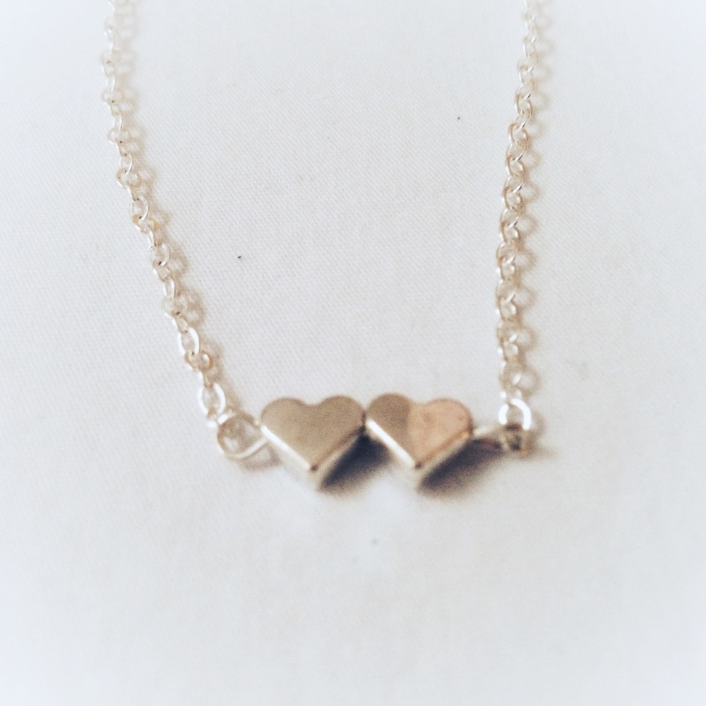 Boho Double Heart Charm Beach Anklet Silver NEW - Picture 4 of 4